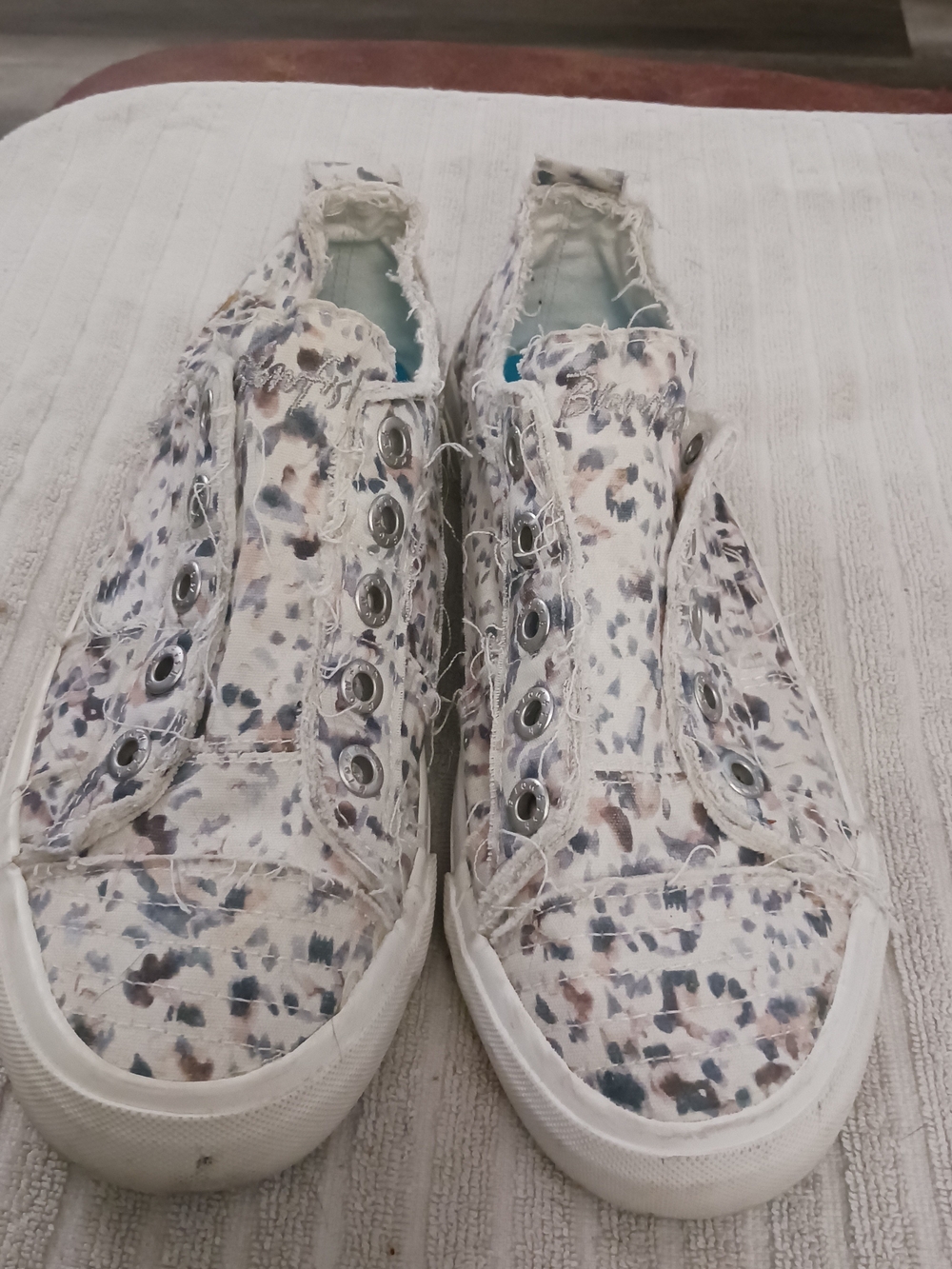 Blowfish Leopard-Print Slip-On Sneakers - White with Multi Spots